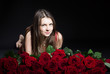 beautiful girl with roses