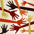 Random hands vector pattern.