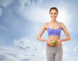 Photo: Young attractive sporty woman isolated on white Young attractive sporty woman isolated on white