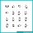 Hands gestures icon set.