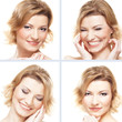 Photo: A collage of four images with portraits of a young woman A collage of four images with portraits of a young woman