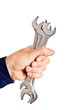 Foto: Hand holding wrenches Hand holding wrenches