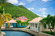 Beautiful houses at Philipsburg, St Maarten, Caribbean Islands