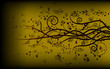 Gold Swirly Floral Vector Background