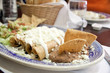 Enchiladas with cheese and beans