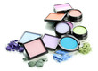 Beautiful bright eye shadows isolated on white