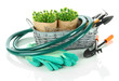Garden tools isolated on white