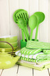 Kitchen settings: utensil, potholders, towels and else