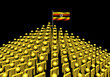 Pyramid of abstract people with Ugandan flag illustration