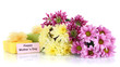 Bouquet of beautiful chrysanthemums isolated on white