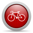 bicycle red circle web glossy icon