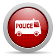police red circle web glossy icon