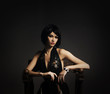 Fashion portrait of a brunette in retro style