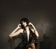 Photo: Fashion portrait in retro style Fashion portrait in retro style