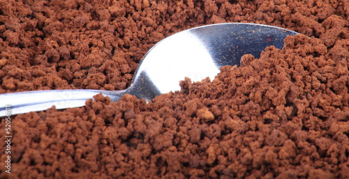 Photo: instant coffee and teaspoon instant coffee and teaspoon