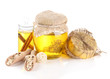 Hand made soap and ingredients for soap making, isolated