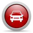 car red circle web glossy icon