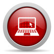 notebook red circle web glossy icon