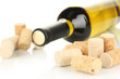 Wine and corks isolated on white