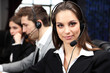 Call center operators at work.