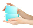 Hand with business cards. Concept: Business like poker game.