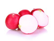 Small garden radish isolated on white