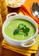 Broccoli cream soup on a table