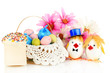 Easter Eggs And Two Chicken To...