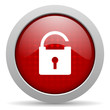 padlock red circle web glossy icon