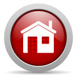 Illustration: home red circle web glossy icon home red circle web glossy icon