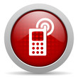 cellphone red circle web glossy icon