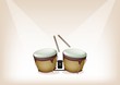 Beautiful Bongo on Brown Stage Background