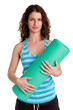 Woman Holding a Mat