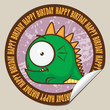 Vector sticker with cartoon dragon.