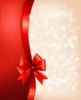 Vector: Holiday background with gift glossy bow and ribbon. Vector illus Holiday background with gift glossy bow and ribbon. Vector illus