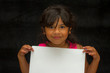 Girl with blank paper