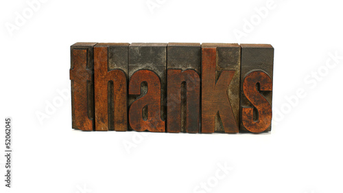 Photo: Thanks - Letterpress Word Thanks - Letterpress Word