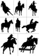 Vector: Horse riders silhouettes. Vector illustration Horse riders silhouettes. Vector illustration