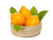 Photo: Orange lemons with leafs Orange lemons with leafs