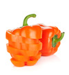 Photo: Sliced ripe orange bell peppers Sliced ripe orange bell peppers