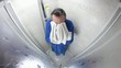 man in bathrobe after shower