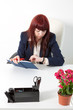 Confident business woman waiting meeting