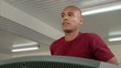 Sport with people working out, male athlete training and running