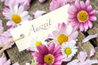 Auszeit: Anhänger mit Margeriten und Gänseblümchen