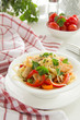 Pasta with chicken and vegetables.