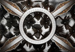 Silver element on fabric