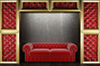 golden stage with sofa
