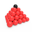 Red pyramid with black top