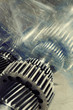 Photo: gear and cogwheel power, titanium and steel gear and cogwheel power, titanium and steel