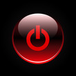Vector: Red glossy power button Red glossy power button